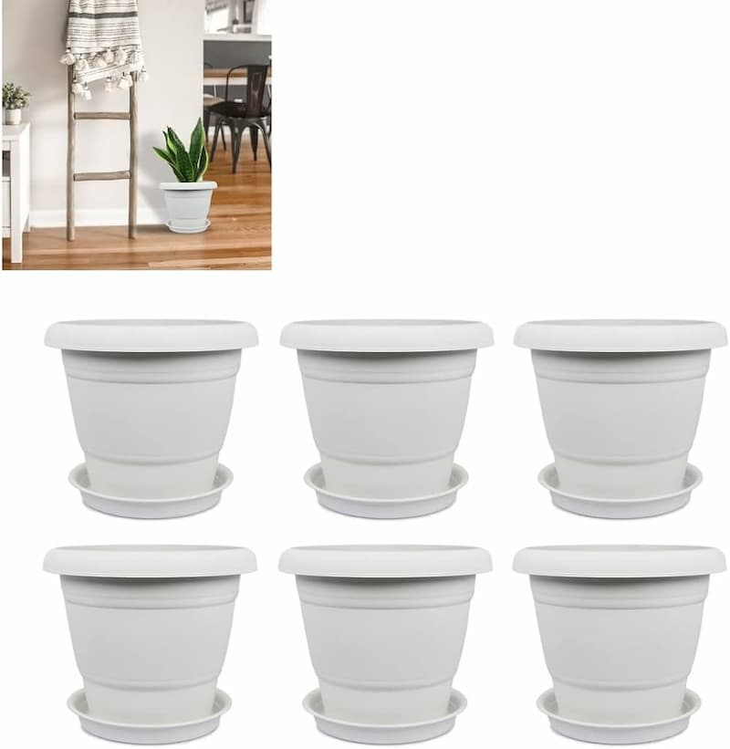 گلدان پلاستیکی سفید