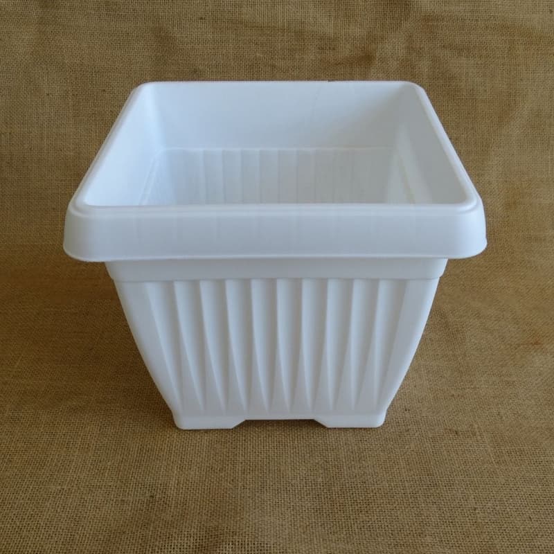 گلدان پلاستیکی سفید