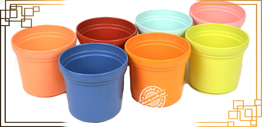 گلدان پلاستیکی زرد