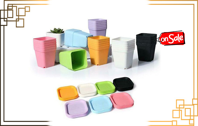 گلدان پلاستیکی رنگی