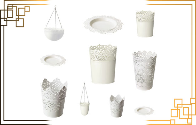 گلدان پلاستیکی لبه توری