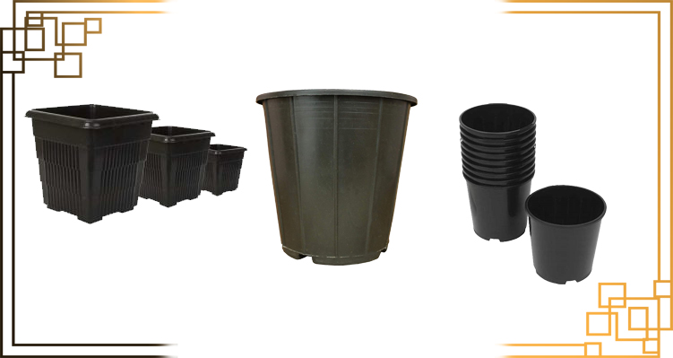 گلدان پلاستیکی مشکی بزرگ