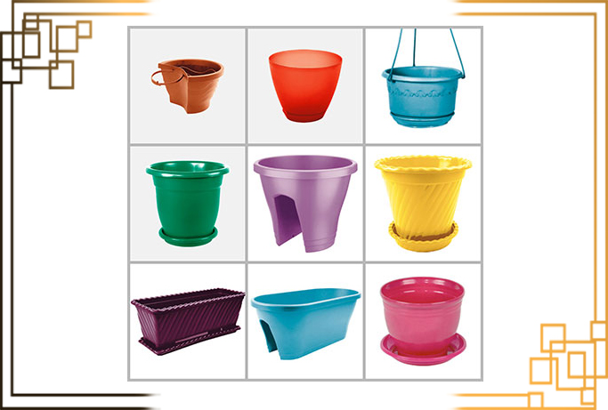 گلدان پلاستیکی طرح برجسته