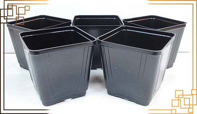 گلدان پلاستیکی مشکی