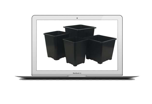 گلدان پلاستیکی مشکی