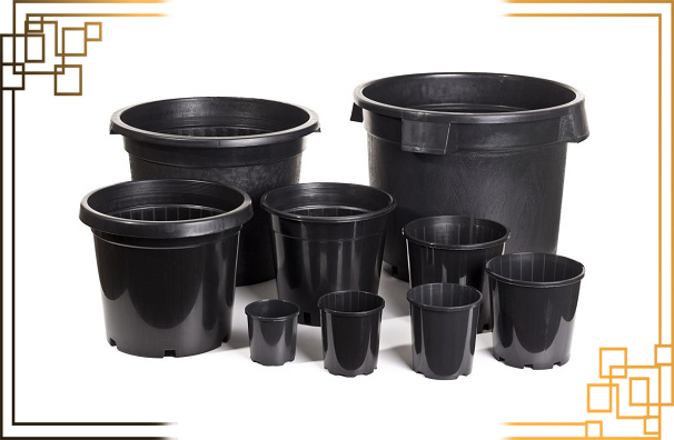 گلدان پلاستیکی مشکی