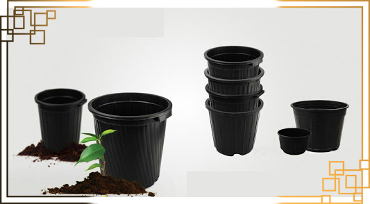 گلدان پلاستیکی مشکی