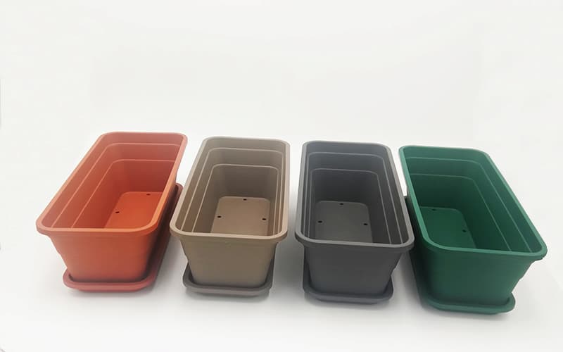 گلدان پلاستیکی مستطیلی سفید