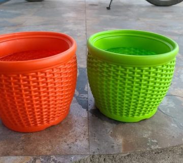 گلدان پلاستیکی حصیری