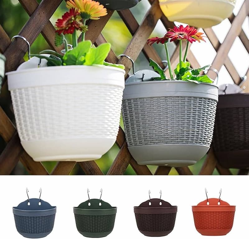 گلدان پلاستیکی حصیری