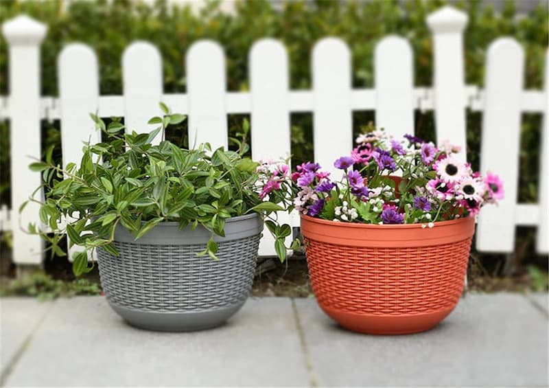 گلدان پلاستیکی حصیری