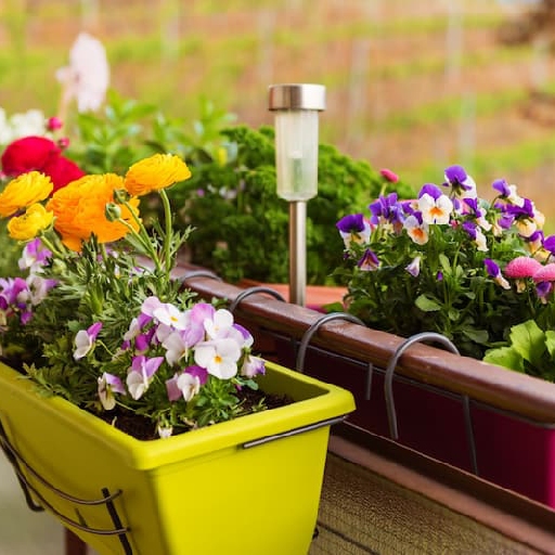 ارائه انواع گلدان پلاستیکی نرده تراس با قیمت ارزان