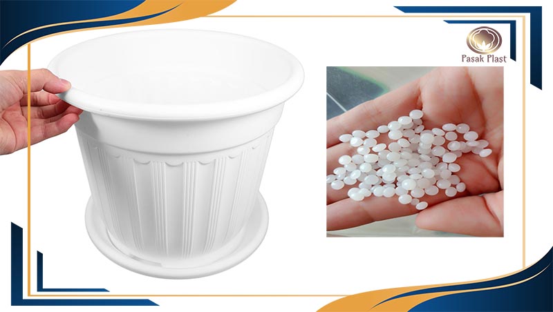 گلدان پلاستیکی سفید