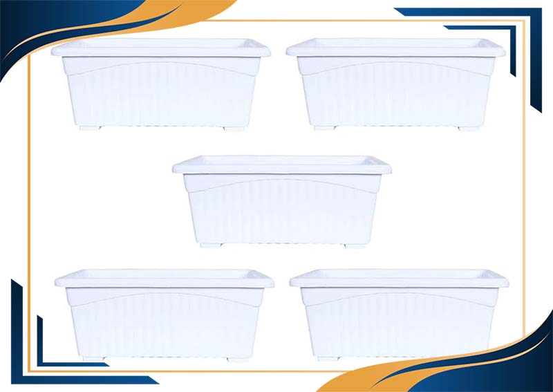 گلدان پلاستیکی سفید