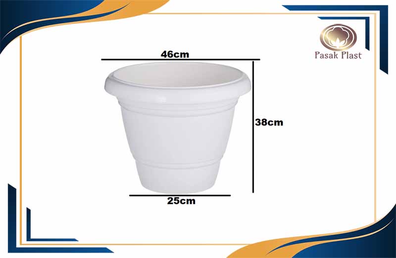 گلدان پلاستیکی سفید